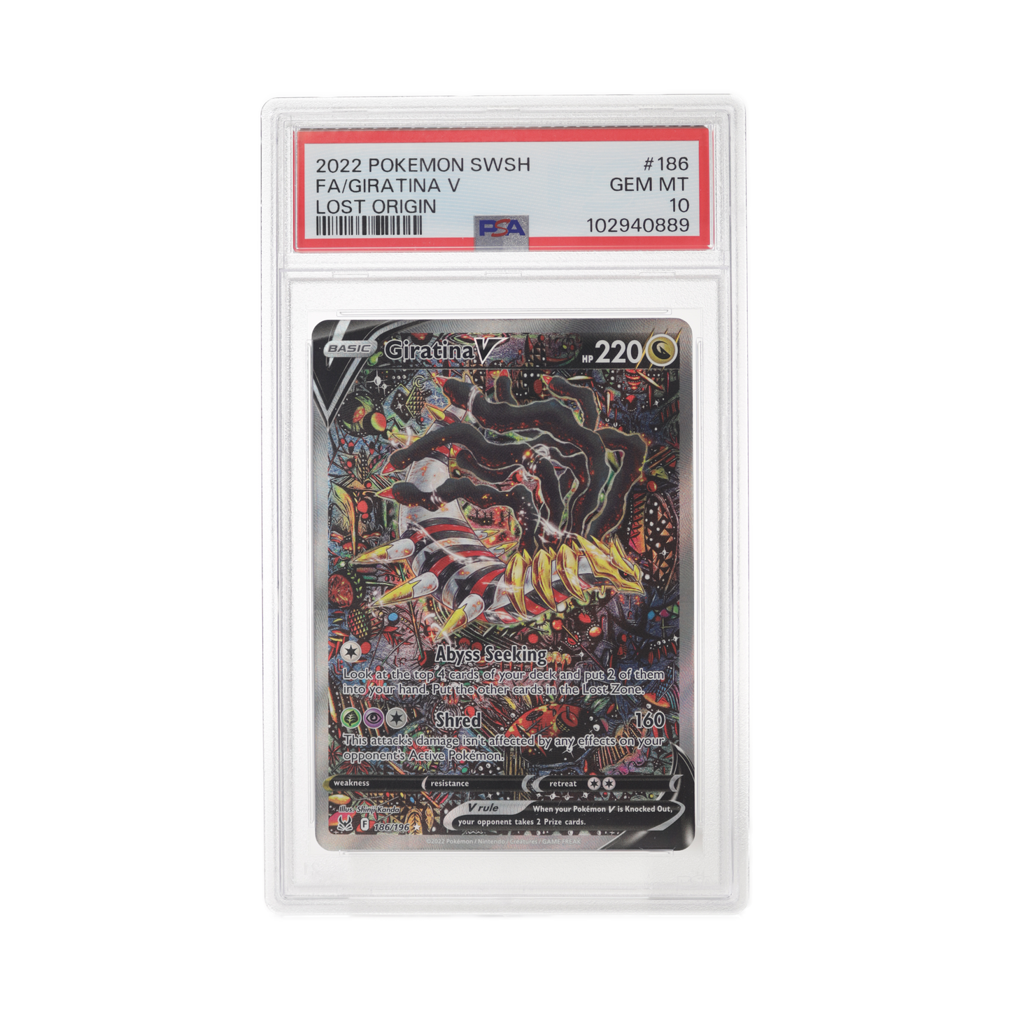 2022 Pokemon Lost Origin Full Art Giratina V PSA 10 English