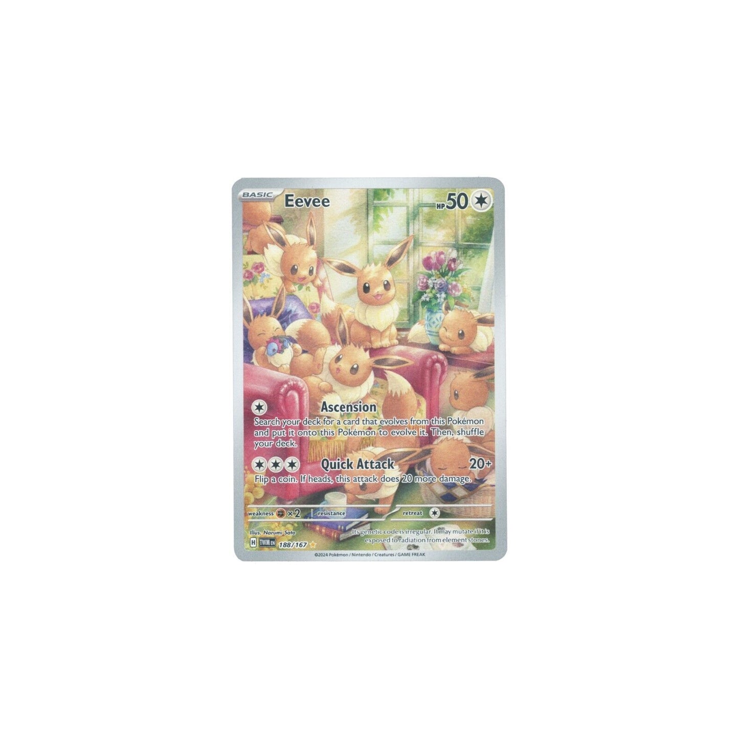 Pokemon Card Twilight Masquerade 188/167 Eevee Full Art English TCG