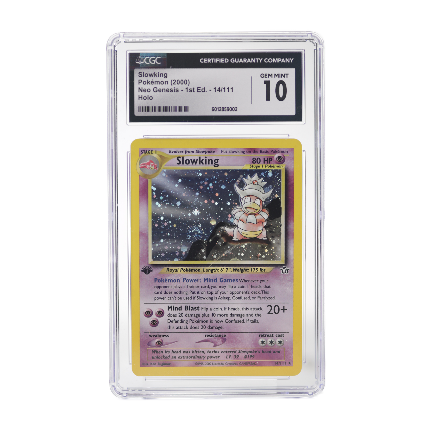2000 Pokemon Neo Genesis 1st Edition Slow King Holo CGC 10 English