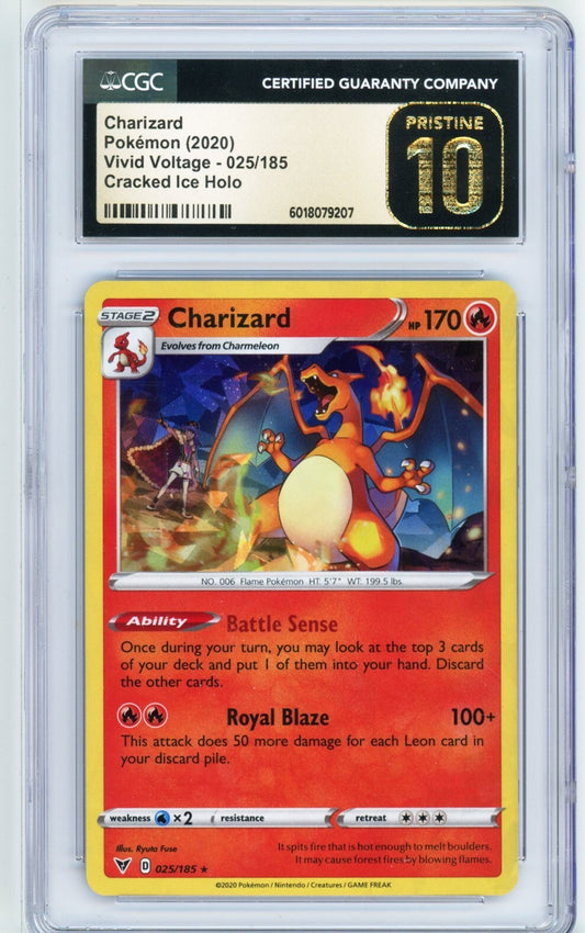 Charizard 025/185 Cracked Ice Holo CGC Pristine 10 2020 English POP 3