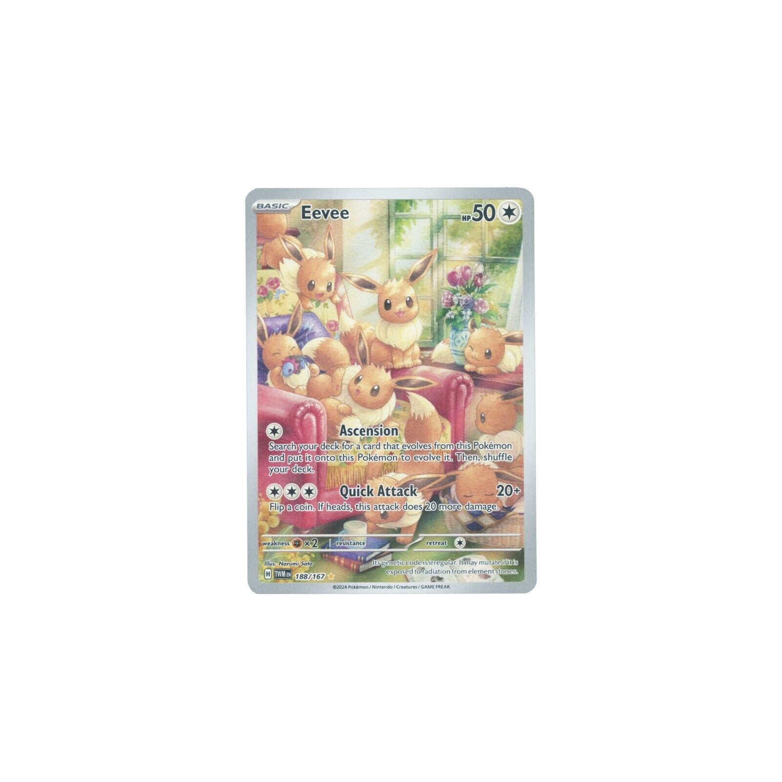 Pokemon Card Twilight Masquerade 188/167 Eevee Full Art English TCG